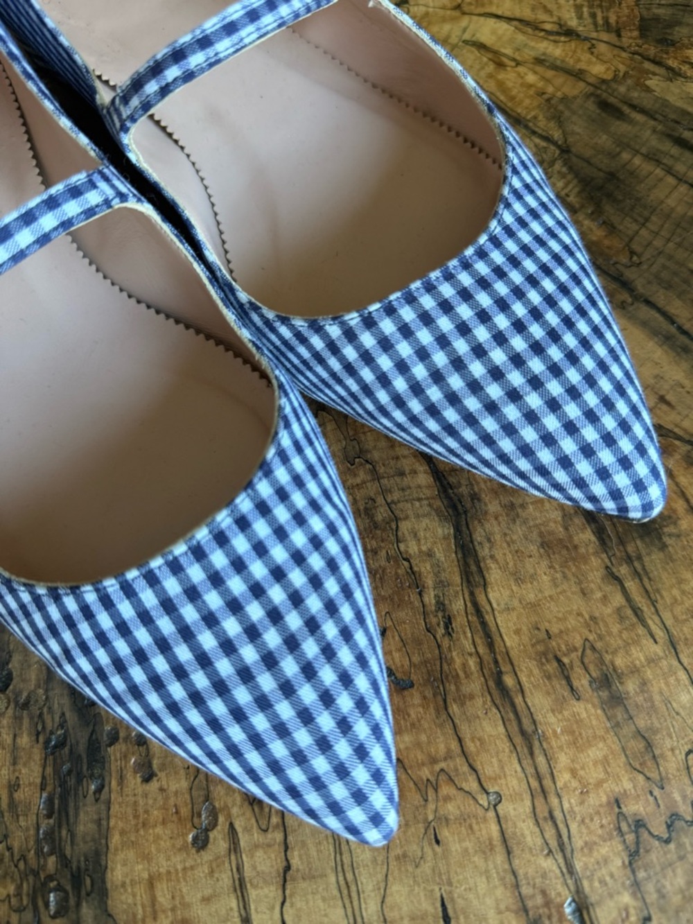 J. Crew Pointed-Toe Mary Jane Flats in Gingham - Picture 5 of 10
